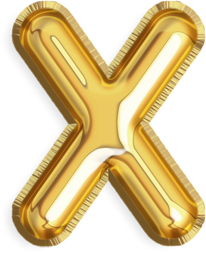 Golden balloon capital letter X